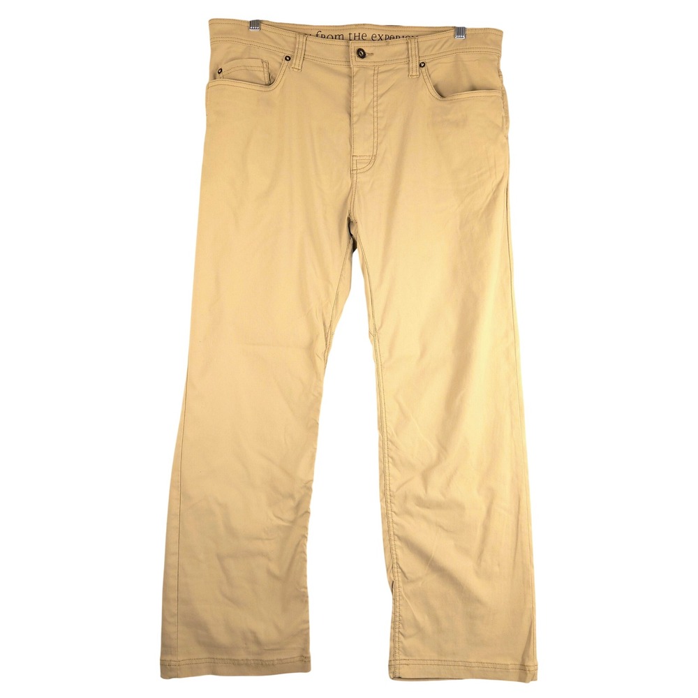 Prana Brion Slim Fit Pants Mens Tan Nylon Stretch M4BN30312 38x30 (Fits 38x29)